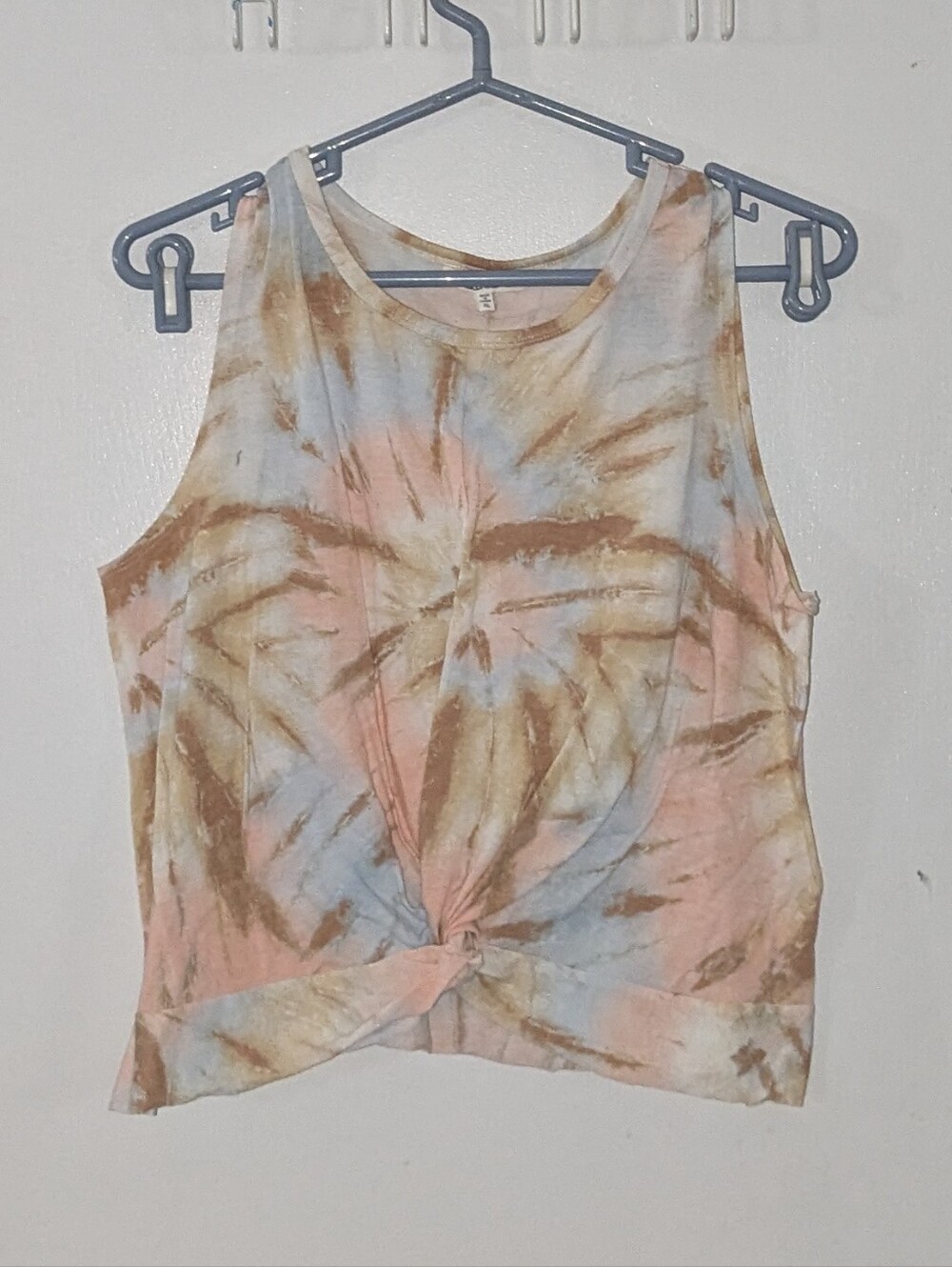Cloud Chaser Pastel Tie-Dye Twist Tank Top XL